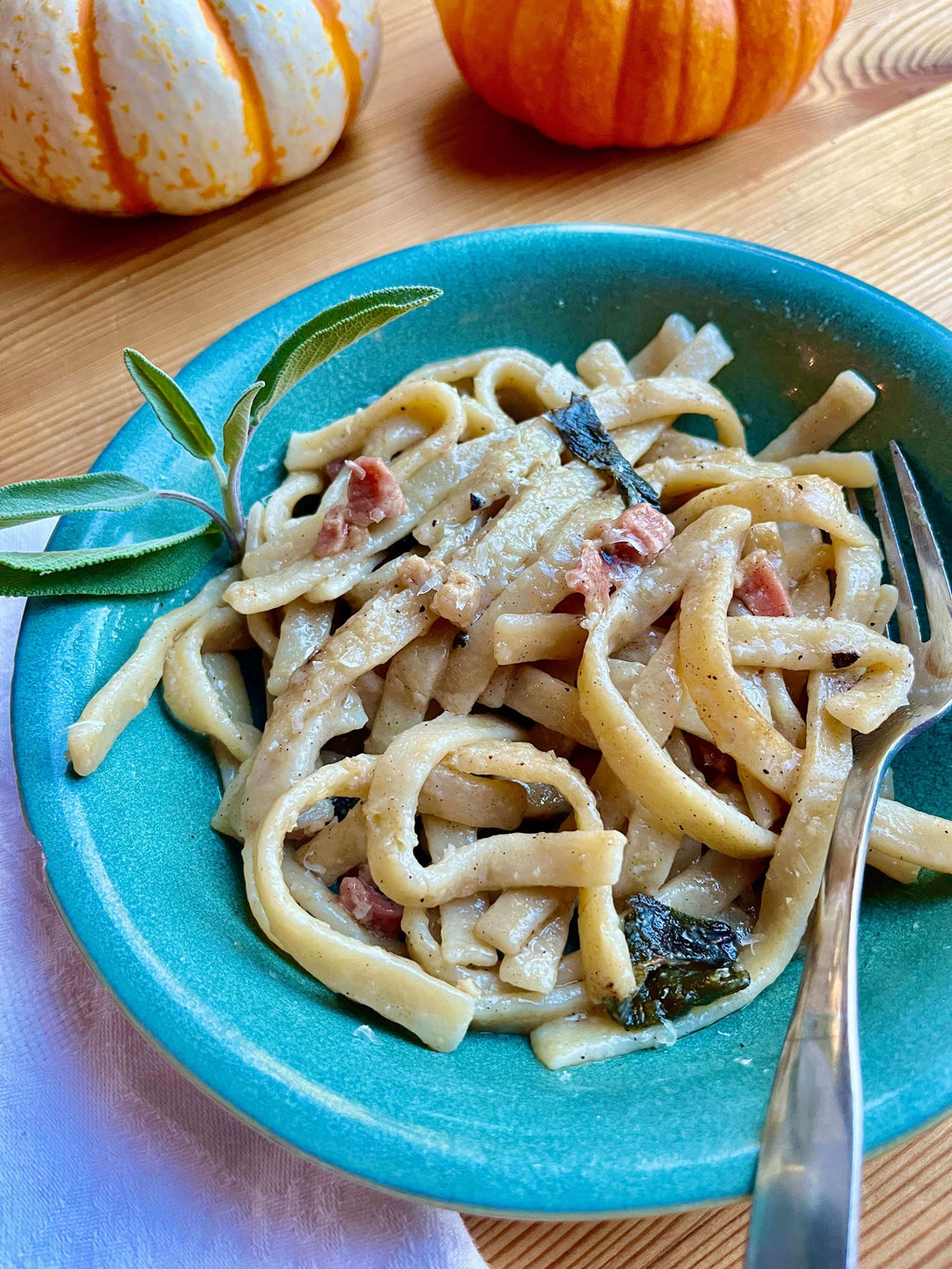 Egg Noodles with Pancetta, Sage, and Parmesan – Grandma's Frozen Noodles