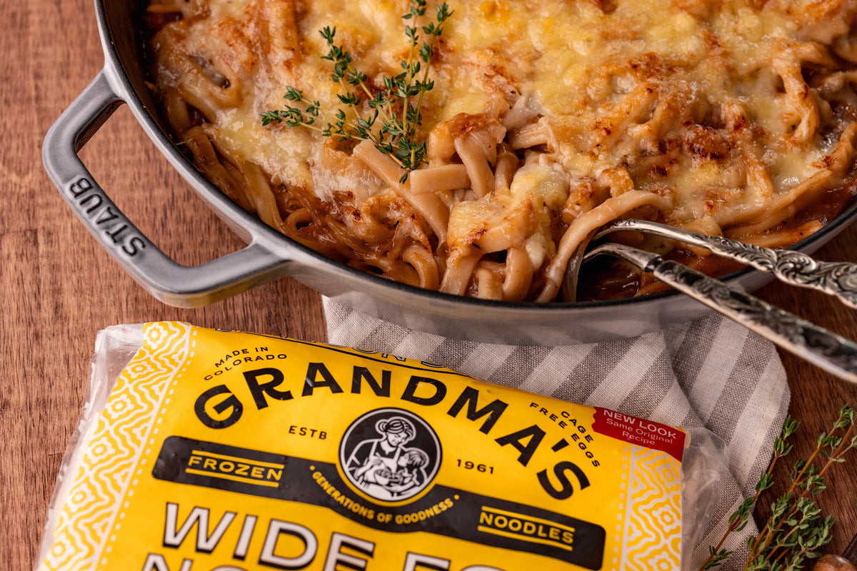 French Onion Noodle Skillet with Gruyère
