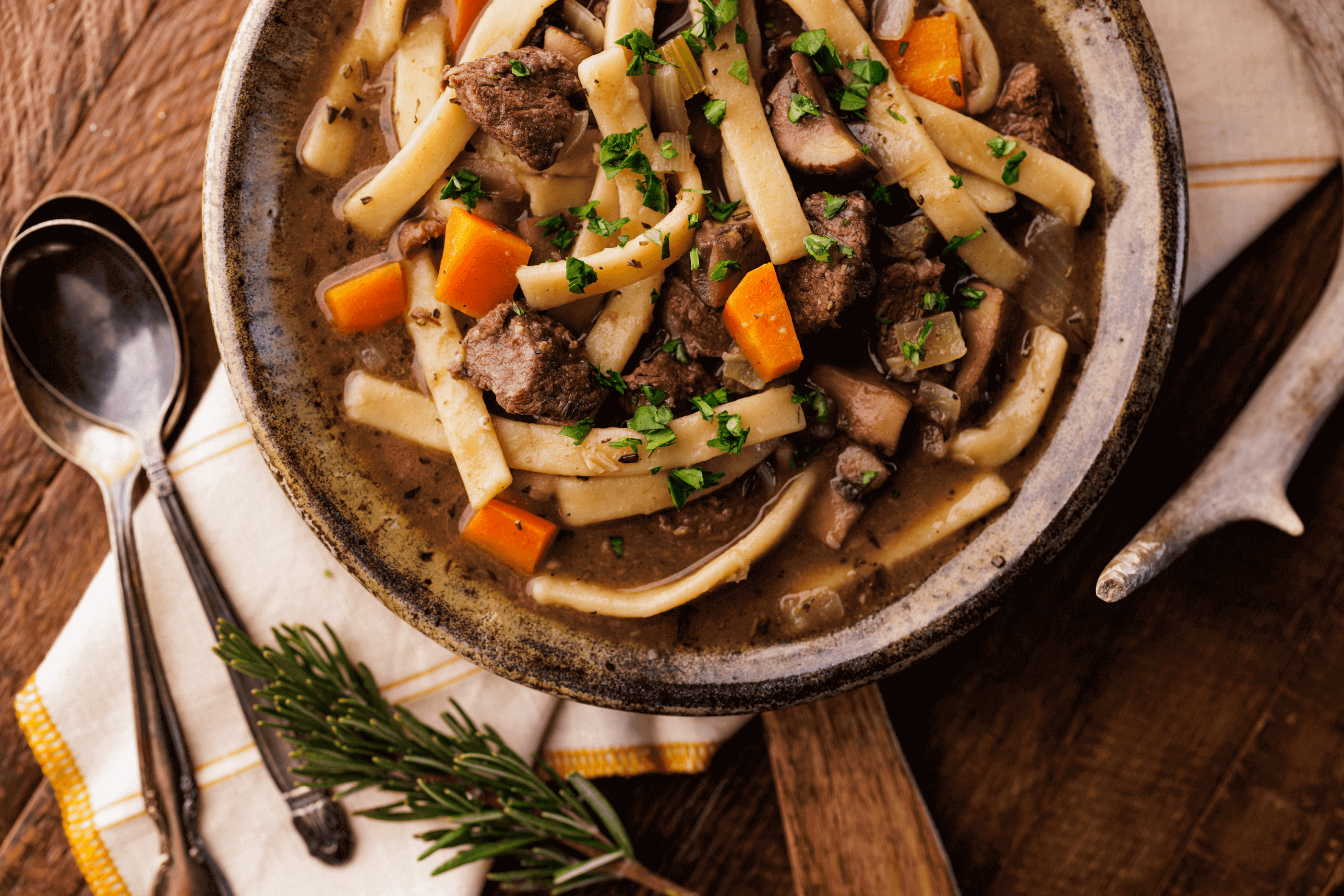 Hearty Venison and Noodle Soup