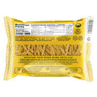 Back of Grandma's frozen noodles packaging showing nutrition facts. 