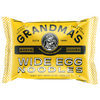 Front of Grandma's frozen noodles wide egg noodles packaging. 